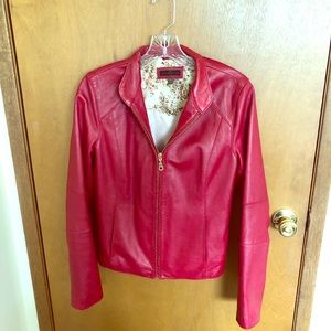 Red leather jacket